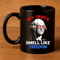 Funny July 4th Party Funny George Washington 11oz C Handle Ceramic Mug