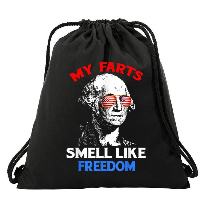 Funny July 4th Party Funny George Washington Drawstring Bag