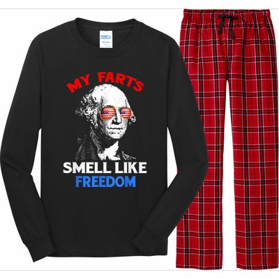 Funny July 4th Party Funny George Washington Long Sleeve Pajama Set