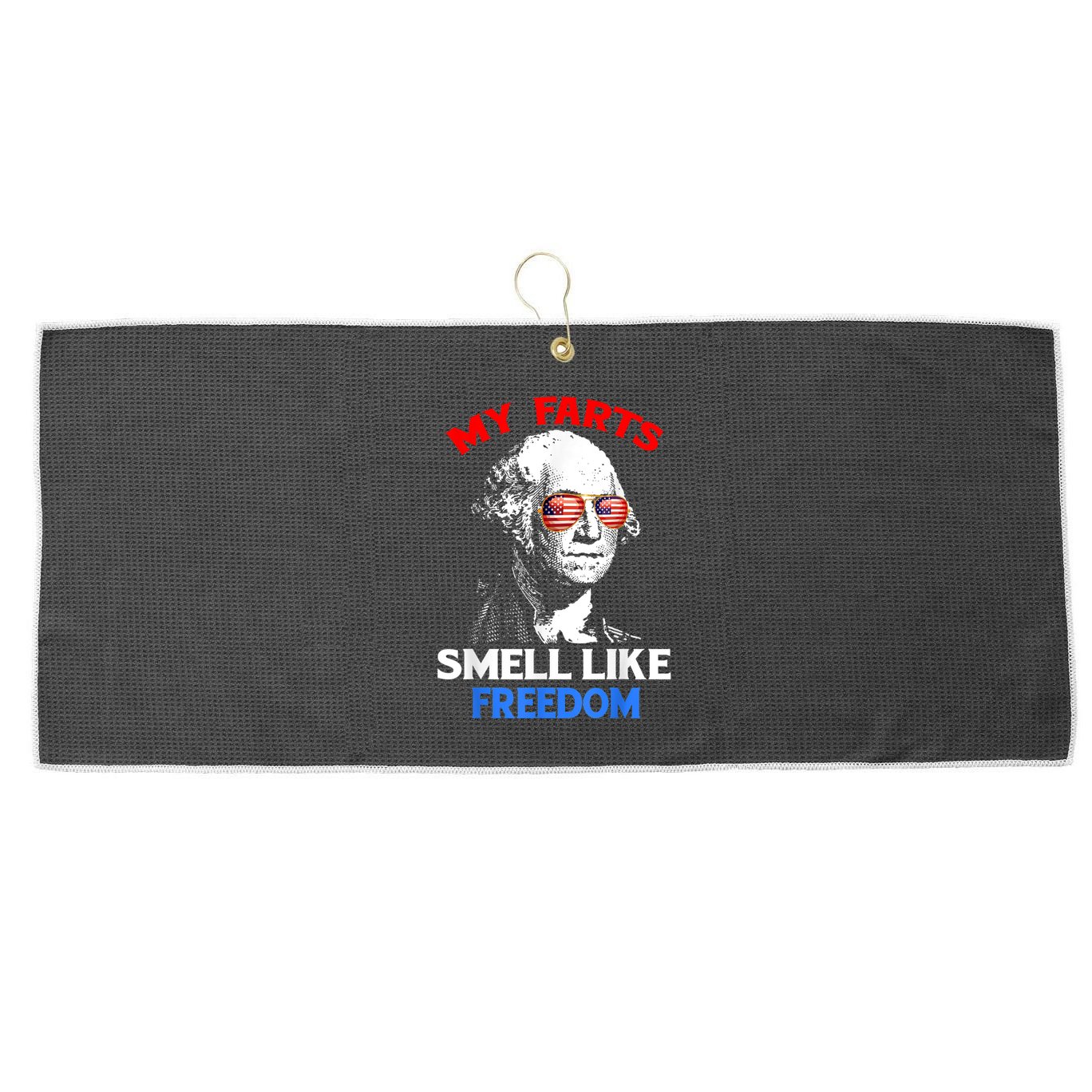 Funny July 4th Party Funny George Washington Large Microfiber Waffle Golf Towel