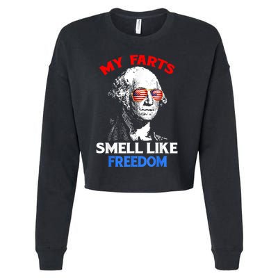 Funny July 4th Party Funny George Washington Cropped Pullover Crew
