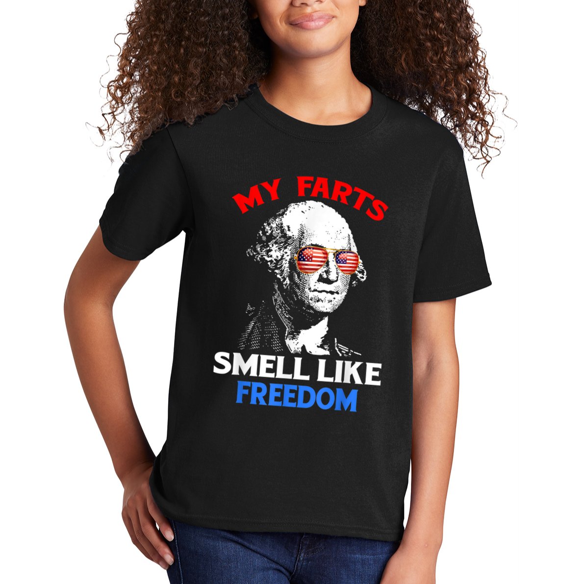 Funny July 4th Party Funny George Washington Kids T-Shirt