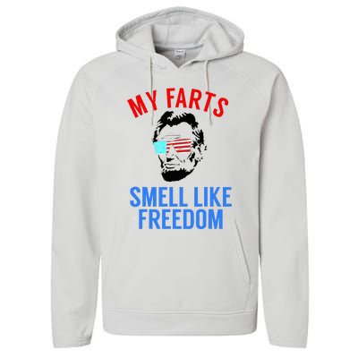 Funny July 4th Party Funny Abe Lincoln Performance Fleece Hoodie