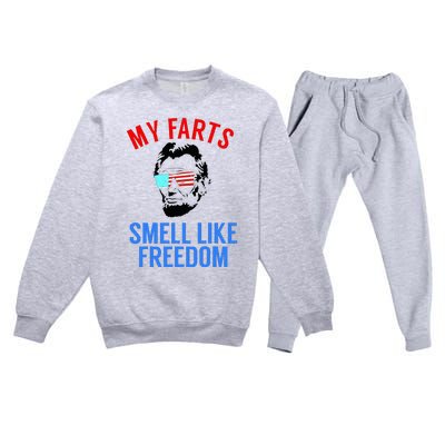 Funny July 4th Party Funny Abe Lincoln Premium Crewneck Sweatsuit Set