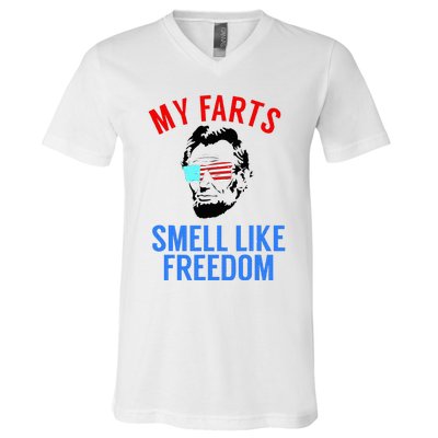 Funny July 4th Party Funny Abe Lincoln V-Neck T-Shirt