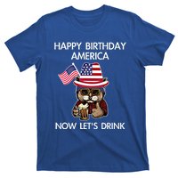 Funny July 4th Happy Birthday America Cat Let's Beer Gift T-Shirt