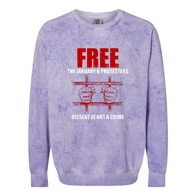 Free January 6 Protesters J6 Conservative Anti Biden Colorblast Crewneck Sweatshirt