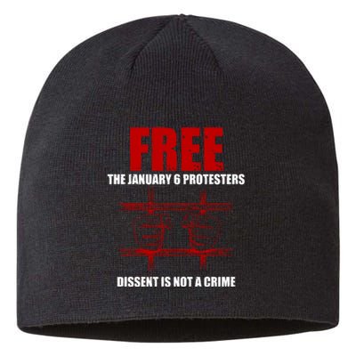 Free January 6 Protesters J6 Conservative Anti Biden Sustainable Beanie