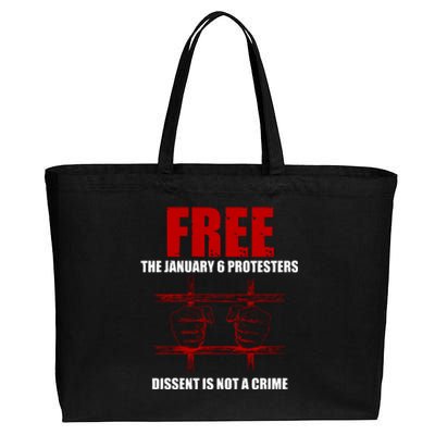 Free January 6 Protesters J6 Conservative Anti Biden Cotton Canvas Jumbo Tote