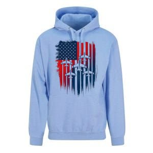 Fighter Jet Airplane American Flag Patriotic 4th Of July Unisex Surf Hoodie