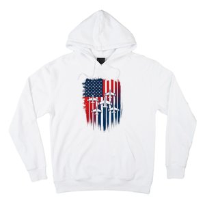 Fighter Jet Airplane American Flag Patriotic 4th Of July Hoodie