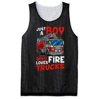 Firefighter Just A Boy Who Loves Fire Trucks Mesh Reversible Basketball Jersey Tank