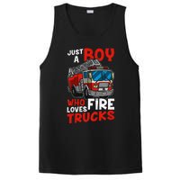 Firefighter Just A Boy Who Loves Fire Trucks PosiCharge Competitor Tank