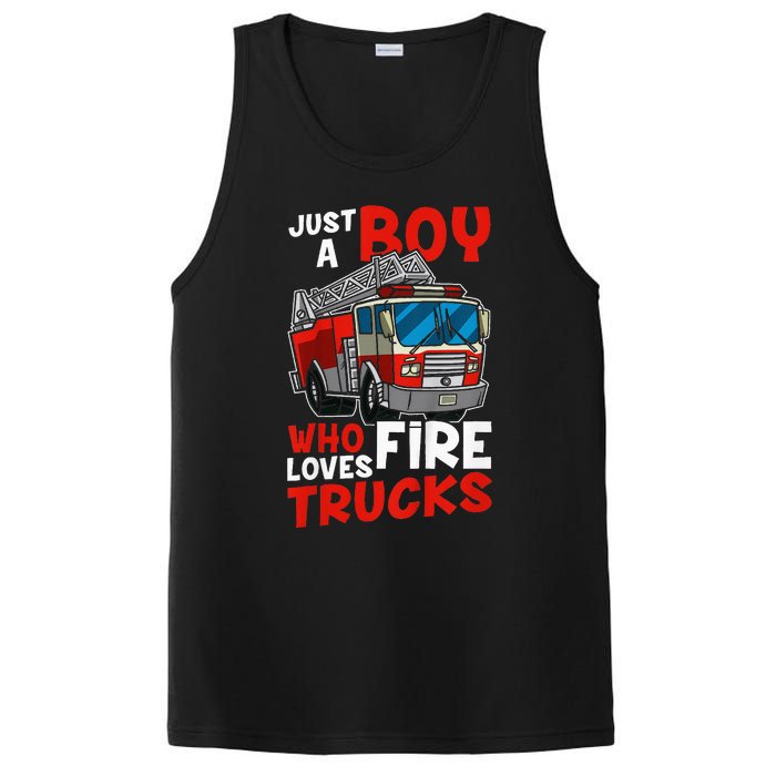 Firefighter Just A Boy Who Loves Fire Trucks PosiCharge Competitor Tank