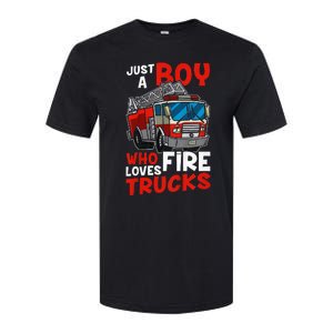 Firefighter Just A Boy Who Loves Fire Trucks Softstyle CVC T-Shirt