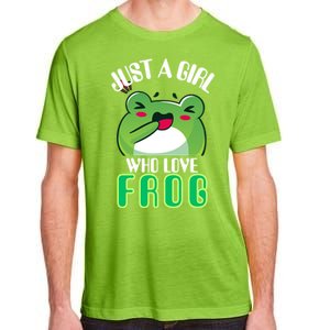 Frog Just A Girl Who Loves Frogs Funny Frog Lover Gift Adult ChromaSoft Performance T-Shirt