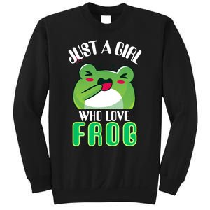 Frog Just A Girl Who Loves Frogs Funny Frog Lover Gift Sweatshirt