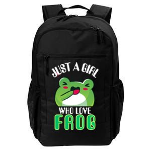 Frog Just A Girl Who Loves Frogs Funny Frog Lover Gift Daily Commute Backpack