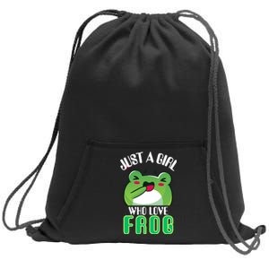 Frog Just A Girl Who Loves Frogs Funny Frog Lover Gift Sweatshirt Cinch Pack Bag