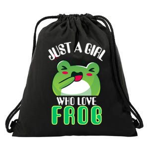 Frog Just A Girl Who Loves Frogs Funny Frog Lover Gift Drawstring Bag