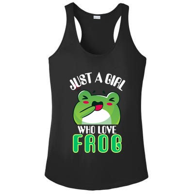Frog Just A Girl Who Loves Frogs Funny Frog Lover Gift Ladies PosiCharge Competitor Racerback Tank