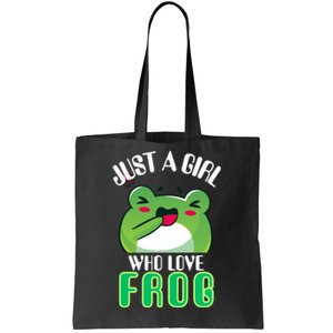 Frog Just A Girl Who Loves Frogs Funny Frog Lover Gift Tote Bag