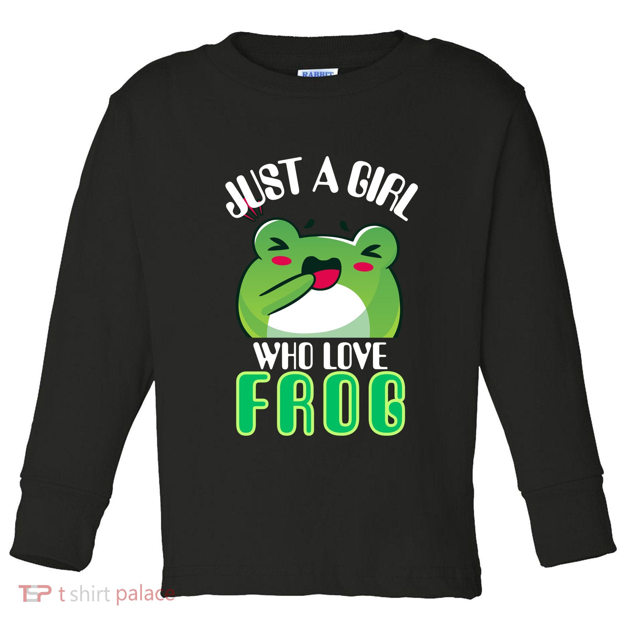 Frog Just A Girl Who Loves Frogs Funny Frog Lover Gift Toddler Long Sleeve Shirt
