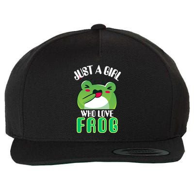Frog Just A Girl Who Loves Frogs Funny Frog Lover Gift Wool Snapback Cap