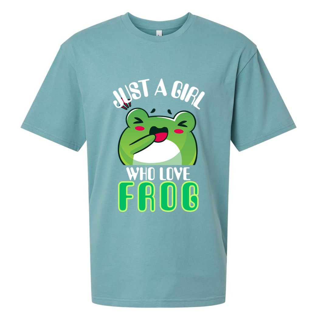 Frog Just A Girl Who Loves Frogs Funny Frog Lover Gift Sueded Cloud Jersey T-Shirt