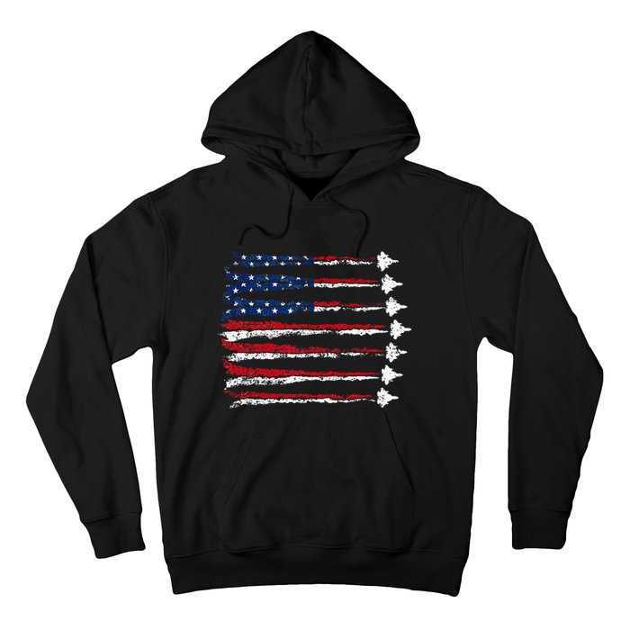 Fighter Jet Airplane Usa Flag Hoodie