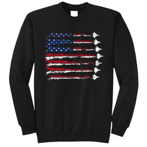 Fighter Jet Airplane Usa Flag Sweatshirt