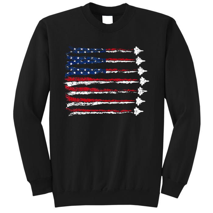 Fighter Jet Airplane Usa Flag Sweatshirt