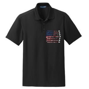 Fighter Jet Airplane Usa Flag Dry Zone Grid Polo