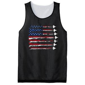 Fighter Jet Airplane Usa Flag Mesh Reversible Basketball Jersey Tank