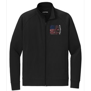 Fighter Jet Airplane Usa Flag Stretch Full-Zip Cadet Jacket