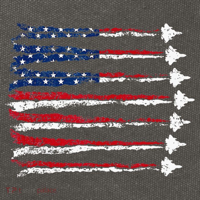 Fighter Jet Airplane Usa Flag Cotton Canvas Backpack