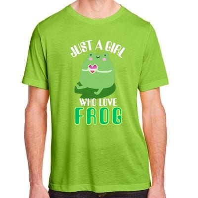 Frog Just A Girl Who Loves Frogs Funny Frog Lover Gift Adult ChromaSoft Performance T-Shirt