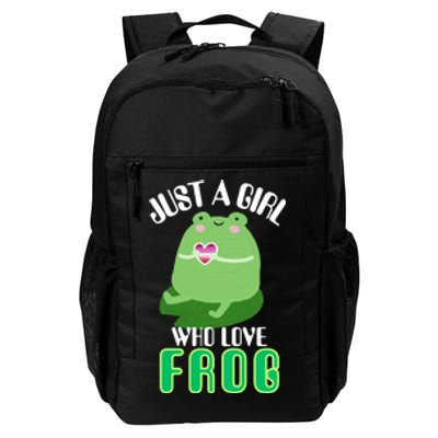 Frog Just A Girl Who Loves Frogs Funny Frog Lover Gift Daily Commute Backpack