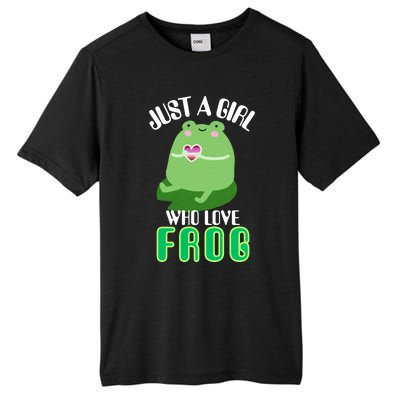 Frog Just A Girl Who Loves Frogs Funny Frog Lover Gift Tall Fusion ChromaSoft Performance T-Shirt