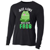 Frog Just A Girl Who Loves Frogs Funny Frog Lover Gift Cooling Performance Long Sleeve Crew