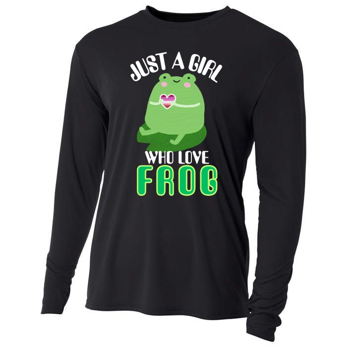 Frog Just A Girl Who Loves Frogs Funny Frog Lover Gift Cooling Performance Long Sleeve Crew