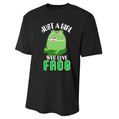 Frog Just A Girl Who Loves Frogs Funny Frog Lover Gift Performance Sprint T-Shirt