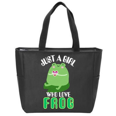 Frog Just A Girl Who Loves Frogs Funny Frog Lover Gift Zip Tote Bag