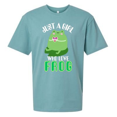 Frog Just A Girl Who Loves Frogs Funny Frog Lover Gift Sueded Cloud Jersey T-Shirt