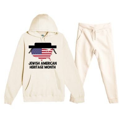 Funny Jewish American Heritage Month Premium Hooded Sweatsuit Set