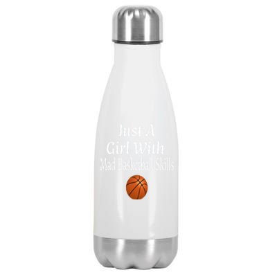 Funny Just A With Mad Basketball Skills Teens Great Gift Stainless Steel Insulated Water Bottle