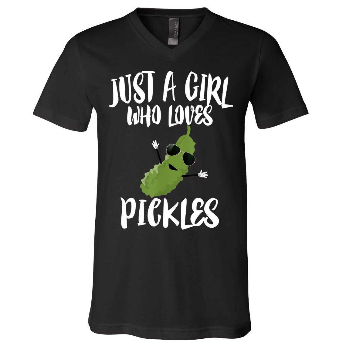 Funny Just A Girl Who Loves Pickles Gift Pickle Gift V-Neck T-Shirt