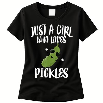 Funny Just A Girl Who Loves Pickles Gift Pickle Gift Womens T-Shirt