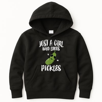 Funny Just A Girl Who Loves Pickles Gift Pickle Gift Kids Hoodie