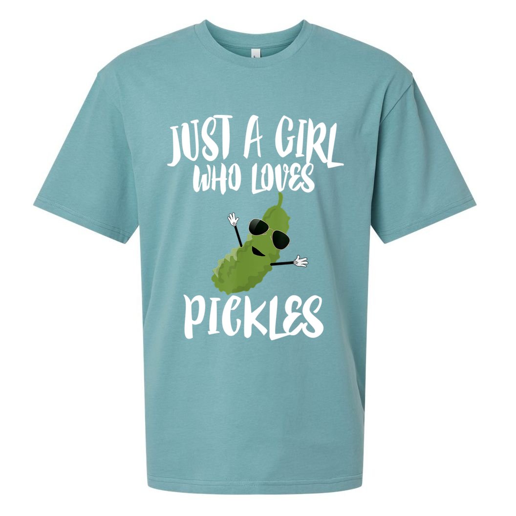 Funny Just A Girl Who Loves Pickles Gift Pickle Gift Sueded Cloud Jersey T-Shirt